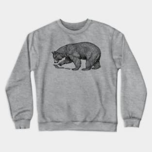 Mountain Bear Black Line Illustration Crewneck Sweatshirt